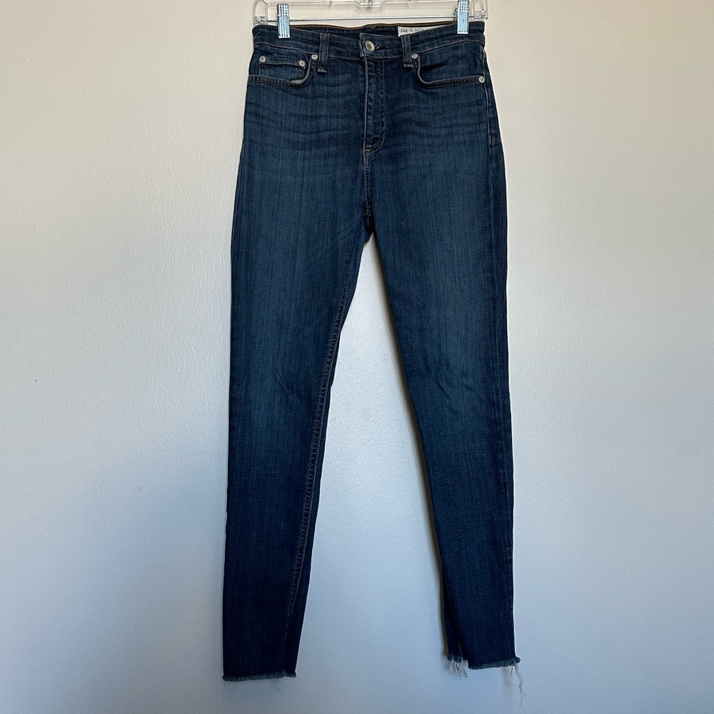 rag & bone Blue Skinny Jeans with High-Rise Waist